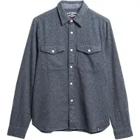 Superdry para homem. M4011019A Camisa de flanela pesada do comerciante azul (M), Casual, Algodão, Manga comprida