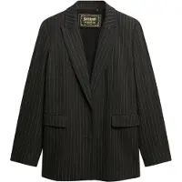 Superdry para mulher. W5012032A Blazer Pinstripe Boyfriend cinza (S), Casual, Clássico, Poliéster