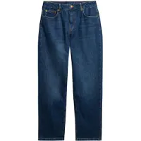 Superdry para mulher. W7011259A Calças de ganga Mid Rise Straight azul escuro (28/32), Casual, Algodão, Denim