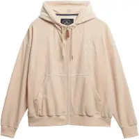 Superdry para mulher. W2012544A Country Club Sweatshirt Velour Ziphood rosa (L), Casual, Poliéster