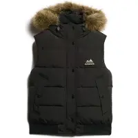 Superdry para mulher. W5011784A Colete Everest preto (L), Casual, Polister Reciclado, Sustentável