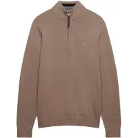 Superdry para homem. M6110690A Camisola com meio fecho Essentials castanha (XXL), Marrom, Casual, Algodão