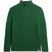 Superdry para mulher. W6110607A Camisola de rugby Henley verde (L), Casual, Algodão, Manga comprida