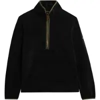 Superdry para mulher. W2012337A Tecido polar com meio fecho de correr Estate Fleece preto (L), Casual, Polister Reciclado, Sustentável