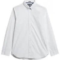 Superdry para homem. M4011064A Camisa Essentials Tailored Lite branca (S), Branco, Algodão, Clássico, Manga comprida