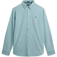 Superdry para homem. M4011037A Camisa Classic Oxford azul (M), Casual, Algodão, Manga comprida