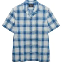 Superdry para homem. M4011139A Camisa xadrez Cabana azul (M), Casual, Algodão, Manga curta