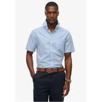 Superdry para homem. M4011093A Camisa City Cotton Linen azul (XL), Casual, Algodão, Manga curta