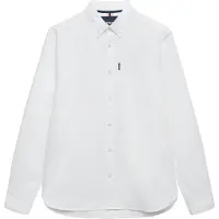 Superdry para homem. M4011210A Camisa Essentials Oxford branco (M), Casual, Algodão, Manga comprida