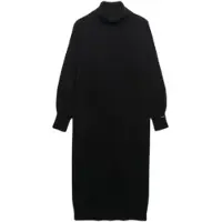 Superdry para mulher. W8012129A Vestido preto com gola alta (M), Casual, Lã, Manga comprida
