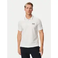 EA7 para homem. 8NPF16_PJVUZ Pólo casual branco (3XL), Algodão, Manga curta