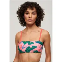 Superdry para mulher. W3010398A Top de biquíni bandeau rosa tropical (S), Beachwear, Polister Reciclado, Sustentável