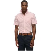 Superdry para homem. M4011093A Camisa City Linho rosa (XXL), Casual, Algodão, Manga curta