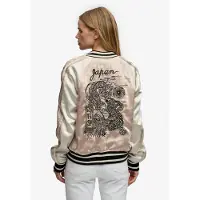 Superdry para mulher. W5012091A Casaco bordado Suikajan taupe (S), Casual, Poliéster
