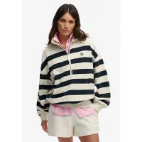 Superdry para mulher. W2012695A Moletom Studios Stripe Half Zip marinho (XL), Casual, Algodão, Manga comprida