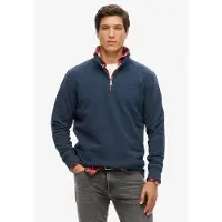 Superdry para homem. M2013750A Sweatshirt com gola de padeiro e logótipo Essential Navy (L), Casual, Algodão, Marinho