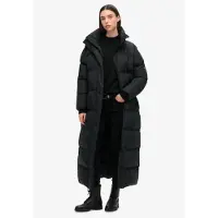 Superdry para mulher. W5011800A Casaco comprido preto acolchoado (S), Casual, Polister Reciclado, Sustentável
