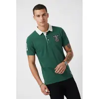 Superdry para homem. M1110469A Pólo verde Vintage Pique Rugby (M), Casual, Algodão, Manga curta