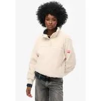 Superdry para mulher. W2012372A Super Henley bege em malha polar (XL), Casual, Poliéster