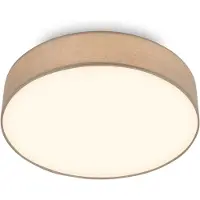 Briloner Candeeiro de teto LED Duck, cinza-acastanhado, Ø 38 cm, tecido, 3000 K