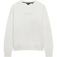 Superdry para mulher. W2012635A Moletom Script Brand Loose branco sujo (S), Casual, Algodão, Manga comprida