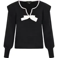 Faina Pullover preto / branco lã