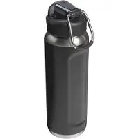 Stanley The Legendary Wellspring Bottle 2.0 24oz, Black 10-13111-032 garrafa térmica com tampa articulada, 700 ml