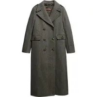 Superdry para mulher. W5011889A Casaco preto de mistura de lã com botões duplos (S), Casual, Clássico