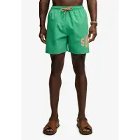 Superdry para homem. M3010265A Calção de banho com logótipo estampado verde (L), Beachwear, Polister Reciclado
