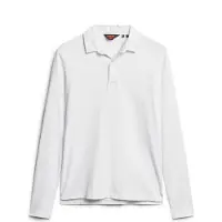 Superdry para homem. M1110386A Pólo de malha de manga comprida Studios branco (XL), Casual, Algodão, Manga curta