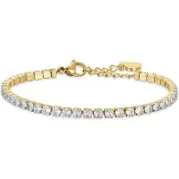 Luca Barra Tennis gold-plated Bracciale with clear crystals BK2362
