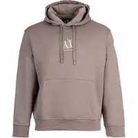 Armani Exchange Sweatshirt bege escuro / branco