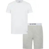 G-Star Pijama curto 'Slate' acinzentado / preto / branco