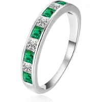 Agato Anello Lusso Argento Zirconi 56 mm — Anello