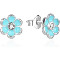 Agato Orecchini in argento con smalto blu Fiore AGT-E232PT