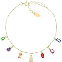 Amen Bracciale Placcato Oro Con Zirconi Colorati Elegance BRRAGMZ1 — Bracciale