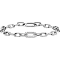 Daniel Wellington Pulseira de Aço de Luxo com Cristais Crystal Link DW00400608 - Comprimento: 15,5 cm