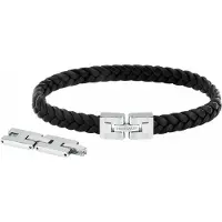 Trussardi Original T-Leather Black Leather Bracciale TJAXV19