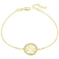 Beneto Pulseira EM prata dourada com árvore da vida AGB485/20-ouro