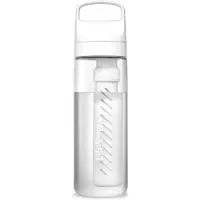 LifeStraw Go Polar White GO-650ML-WHT BPA-Free Plastic, garrafa de água com filtro de 2 fases, 650 ml