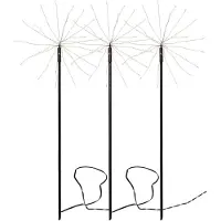 Star Trading Luz decorativa LED Firework para exterior, conjunto de 3 unidades, branco quente