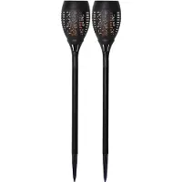 Star Trading Luz solar LED para espigão de solo Flame, conjunto de 2