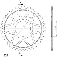 Supersprox Roda Dentada Traseira Steel Kawasaki 525x44 Rfe1489x44blk