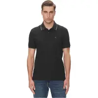 Calvin Klein Camisa 'Tipped Collar' cinzento / branco