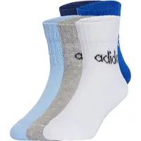 Adidas Meias de desporto 'Linear Ankle 5 Pairs Kids' azul / azul noturno / azul claro / acinzentado / branco