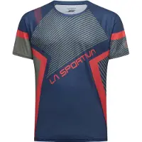 La Sportiva - Vestuário trail corrida - Flow T-Shirt M Mountain Red/Cypress para Homem - Tamanho XL - Navy