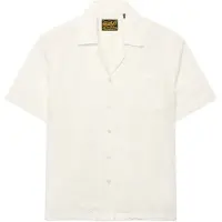 Superdry para mulher. W4010551A Camisa Heritage Broderie branco sujo (S), Casual, Manga curta, Algodão orgânico