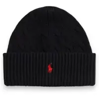 Ralph Lauren unisex. 323980663003 Gorro de algodão em ponto de oitos preto (S/M), Casual