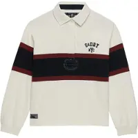 Superdry para mulher. W6012212A Pólo branco Heritage Rugby (L), Casual, Algodão, Manga comprida
