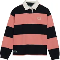 Superdry para mulher. W6012212A Polo rugby Heritage Stripe Rugby rosa (XS), Casual, Algodão, Manga comprida